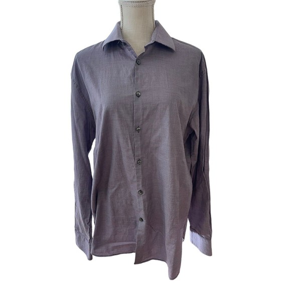 John Varvatos‎ Slim Fit Button Down Lilac Size 16.5 34/35 Men’s Long Sleeve - Picture 1 of 10